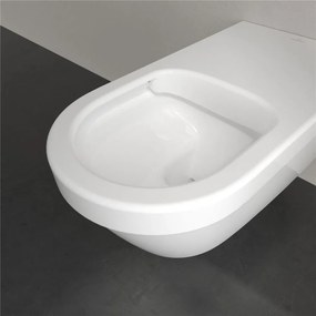 VILLEROY &amp; BOCH ViCare závesné WC s hlbokým splachovaním bez vnútorného okraja, bez otvorov pre sedátko, 370 x 700 mm, biela alpská, s povrchom CeramicPlus, 5649R2R1