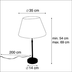 Stolná lampa čierna so skladaným tienidlom krémovým 35 cm nastaviteľná - Parte