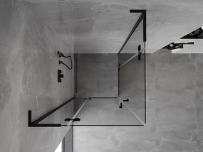 Mexen Mist-H L Duo, 2-krídlový sprchový kút 115 x 115 cm, číre sklo, čierny profil, 8A5L-115L-115P-70-00
