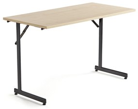 Rokovací stôl Claire, 1200x600 mm, brezový laminát/čierna