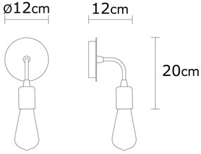 Nástenná lampa Harput I mosadz