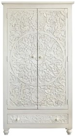 Krémová šatníková skriňa z mangového dreva 180x40 cm Kalhana – Støraa