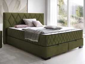 Posteľ Reve 160x200 cm, machovo zelená látka