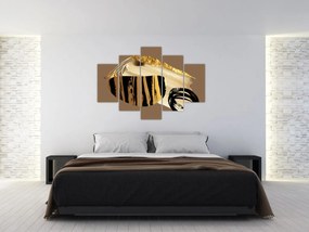 Obraz - Abstrakcia golden brown N⁰2 (150x105 cm)