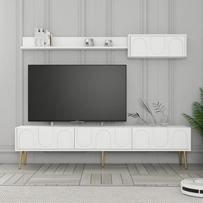 TV skrinka Lyon 2 - White, Gold