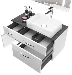 Kúpeľňový nábytok Euphoria EUP P 90L/0/W/W/0/BK/MB