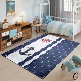 Detský koberec s jednoduchým námorníckym motívom Šírka: 80 cm | Dĺžka: 150 cm