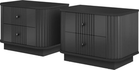 Sada nočných stolíkov Vespera 56 cm na sokli - čierna / zlatá