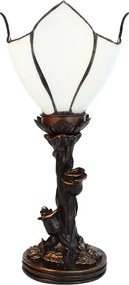 Nástěnná lampa Tiffany Flower White - Ř 18*32 cm E14/max 1*25W