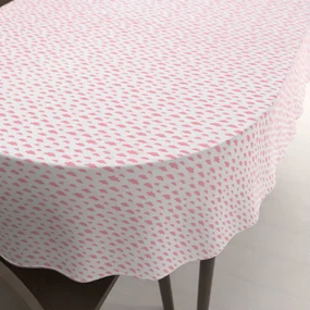 Biante Detský bavlnený oválny obrus Sandra SA-128 Koralové obláčiky na bielom 140x200 cm