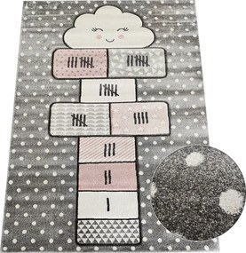 BE Koberec Smart Kids 22604 GREY – sivý obdĺžnikový Rozmer: 140x190 cm