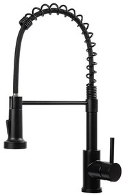 Kuchynská batéria s flexibilnou hadicou, odnímateľnou sprchovou hlavicou, čierna