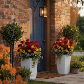 PLASTOVÝ KVETINÁČ PORTO RIFLO 57X29,5X29,5 CM BIELA