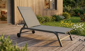 Záhradné ležadlo Houseland Breeze sivé