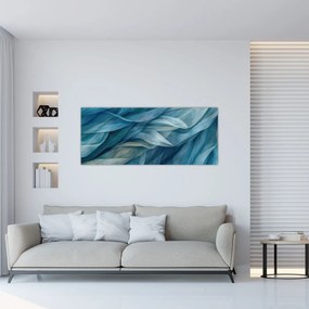 Obraz - Modrobiele vlnky (120x50 cm)
