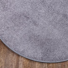 AladinWorld Expres, Kusový koberec Velur Ultra strieborný kruh, 200x200 (priemer) kruh, šedá, obývacia izba