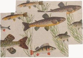 Ľanové prestierania Freshwater Fish, 2 ks
