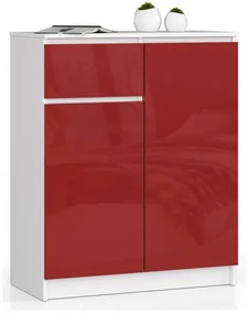 Komoda K80 2D 1SZ CLP červená lesk
