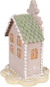 Ružová perníková chalúpka Gingerbread House - 13*13*20 cm