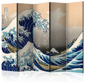 Paraván - The Great Wave off Kanagawa II [Room Dividers] Veľkosť: 225x172, Verzia: Jednostranný