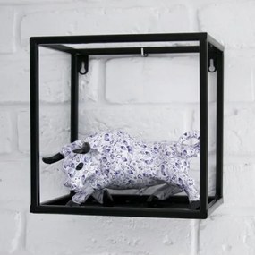 Nástenná polica 20x20 cm čierna