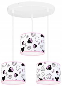 Detské závesné svietidlo Minnie, 3x textilné tienidlo so vzorom, o