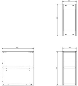 Mexen Box-A, otvorená skrinka s policou 20 cm, orech, 91AX2-0200-470-0-86