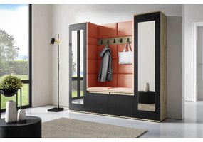 Predsieňová stena AMI 31 So zrkadlom Dub artisan + čierna Oranžová