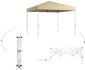 Pavilón so zadnou stenou s vreckami 3×3×2,8 m, béžový