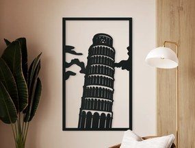 drevko Obraz Šikmá veža v Pise Rozmer obrazu: 65 x 39,5 cm, Farba dekorácie: Čierna