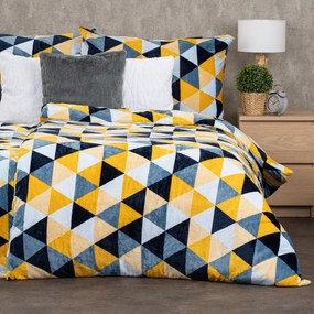 4Home Obliečky mikroflanel Scandi triangle, 140 x 200 cm, 70 x 90 cm