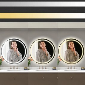 Tutumi Rea, LED zrkadlo 80cm s čiernym rámom MMJ P11397, HOM-05514