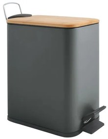 Spirella Spirella pedálový odpadkový kôš erik tmavo šedá oceľ bambusové veko 5 l 10.22584