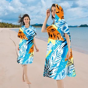 Plážový set SUMMER FRESH – osuška 100×180 cm a pončo 80×145 cm, farebný