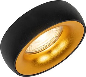 Dizajnové zapustené bodové svetlo čierne so zlatým vnútrom - Mooning