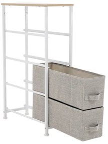 Komoda OFELIA s látkovými zásuvkami, biela