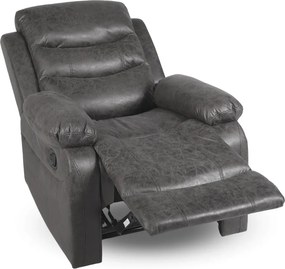 Relaxačné polohovacie TV kreslo HAVEN — látka, sivá, nosnosť 130 kg