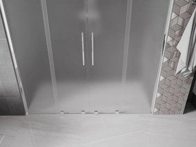 Mexen Velar Duo, posuvné sprchové dvere do otvoru 200 cm, 8mm sklo námraza, chrómová, 871-200-000-32-01