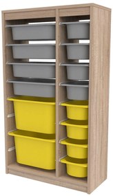 Organizér na hračky Dremonka 6 (dub sonoma + sivá + žltá). Akcia -22%. Vlastná spoľahlivá doprava až k Vám domov. 1124298