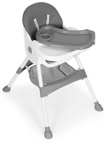 Detská jedálenská stolička BABY ECOTOYS sivá