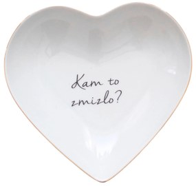 Bella Rose Porcelánový tanierik v tvare srdca Kam to zmizlo? 16 cm