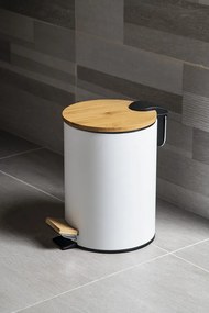 Aqualine Aqualine, BAMBUS odpadkový koš guľatý 5l, biela, BI007