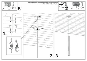 Biele závesné svietidlo Sollux Fideus Single