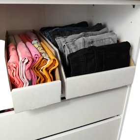 KARTON PAK Úložné boxy na oblečenie, organizéry do skrine BIELY KARTÓN 15x49 cm