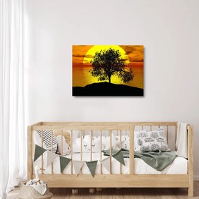 Sklenený obraz siluety stromu (70x50 cm)
