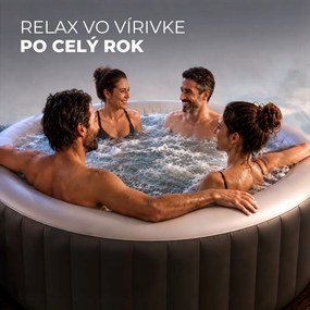 Nafukovacia vírivka OASIS pre 6 osôb, okrúhla, čierna Casaria