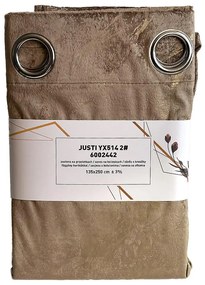 Záves na krúžkoch Velvet Justi YX514/2 135x250 cm béžový