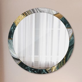 Okrúhle ozdobné zrkadlo Mramor a zlato fi 100 cm