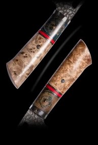 KnifeBoss damaškový nôž Cleaver 7.5" (189 mm) Burl Wood