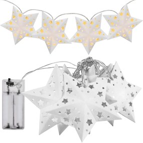 Vianočná LED svetelná reťaz STARLIT s papierovými hviezdami